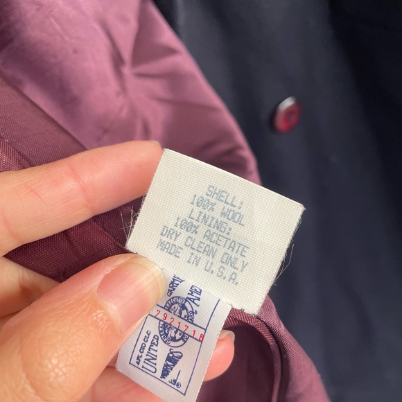 Vintage Kristen Blake Blue 100% Wool Full Length Duster Peacoat Overcoat size 8 - Picture 12 of 13